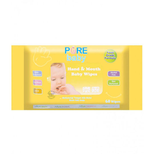 PUREBB HAND & MOUTH BABY WIPES 60