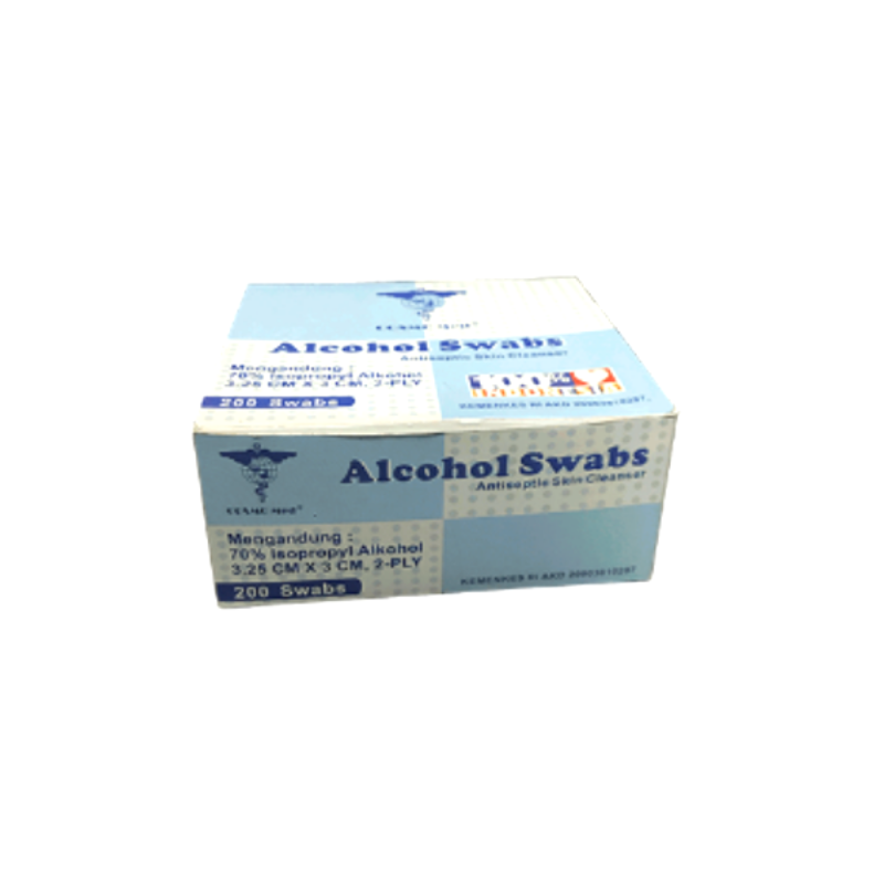 COSMOMED ALKOHOL SWAB BIRU ETHYL ALKOHOL200 PCS