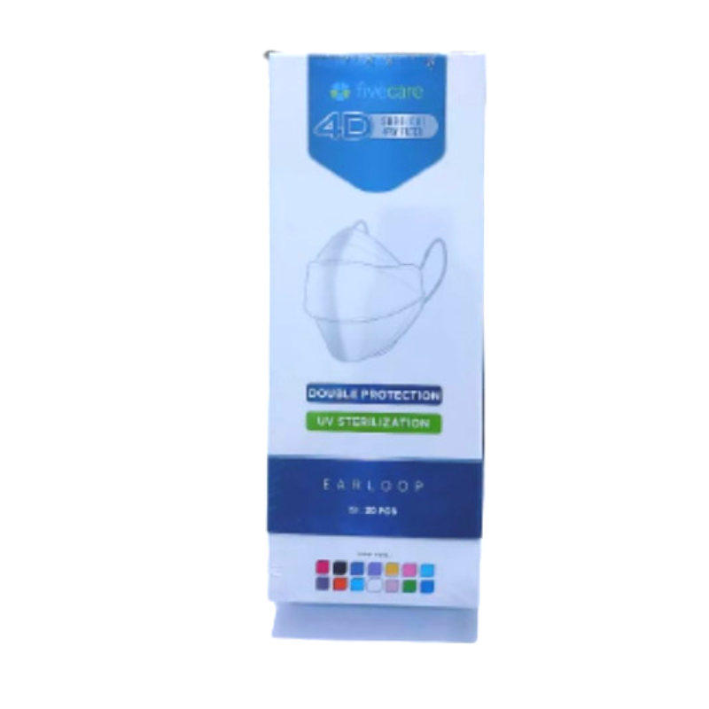 FIVECARE 4D WHITE FACE MASK EARLOOP